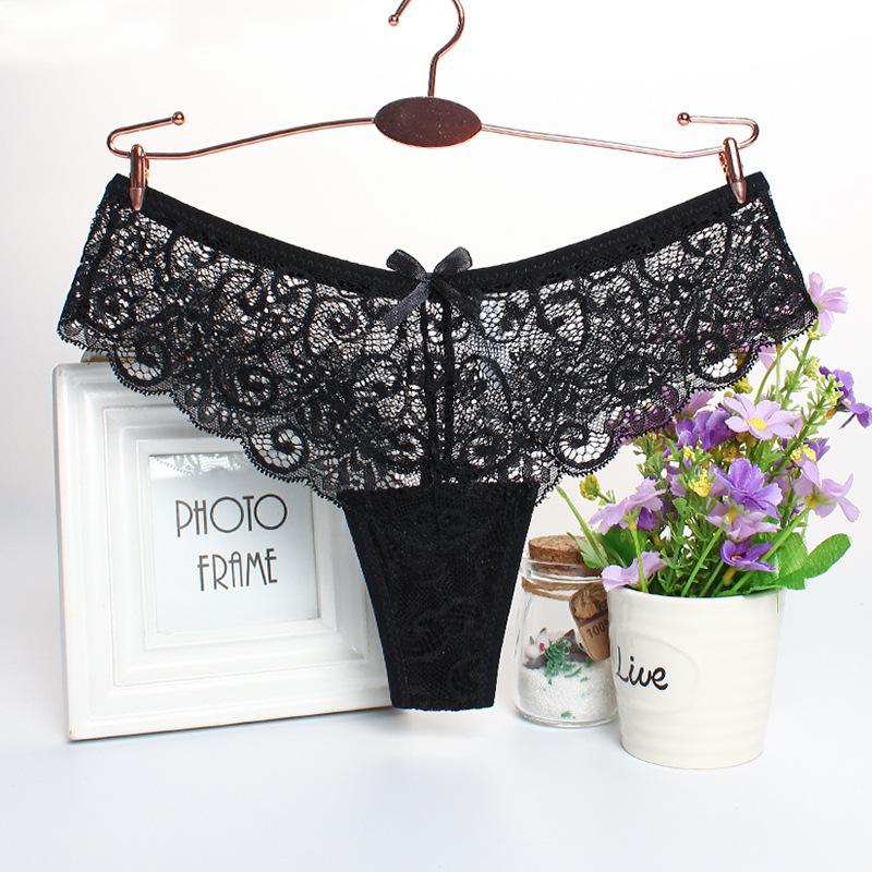 Frauen Sexy Criss-Cross Aushöhlen Spitze Höschen Low-taille Unterwäsche Tanga Weibliche Atmungsaktive Dessous Versuchung Stickerei