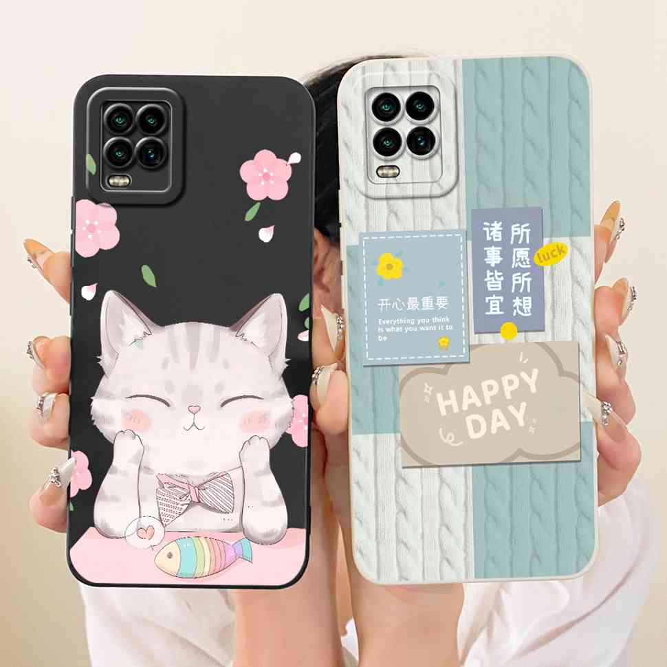 For Xiaomi Mi 10 Lite 5G Case Soft Silicone Retro Print Back Cover For Xiaomi Mi 10Lite M2002J9G M2002J9S Phone Cases