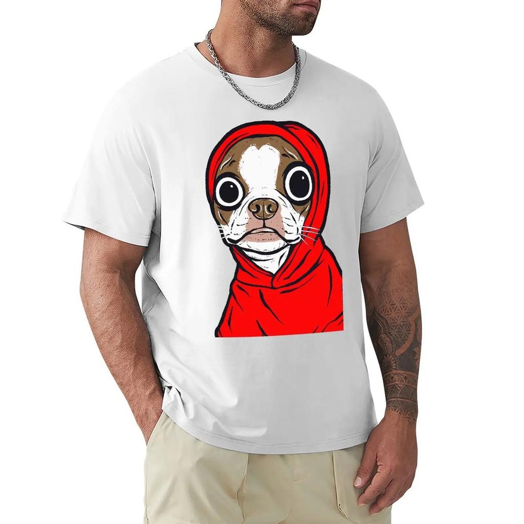 Brown Boston Dogs Terrier Hoodie T Shirt Harajuku Short Sleeve T-shirt 100% Cotton Graphics Tshirt Tops