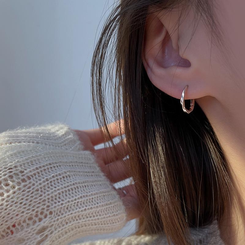2025 Trendy 925 Silver Hoop Earrings: High-End European & American Style for Women