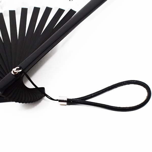 Cutie cadou evantai mare curea de piele Evantai, evantai Sumi-e, evantai vopsit în negru, dragon, geantă, inclus, inclus, pictat de părinte