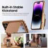 Protective Wallet Case with RFID Card Holder, Kickstand and Camera Cover for iPhone 14 Pro-Gold