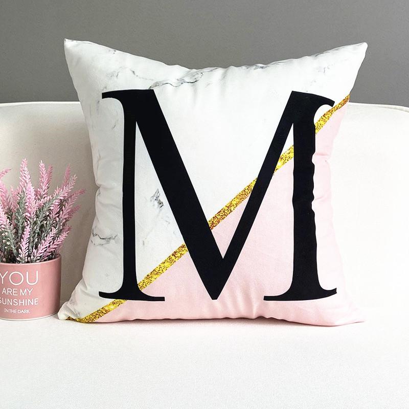 Nordic Ins Style Pink Girl Sofa Pillow Cushion Printed Bedside Car Office Cushion
