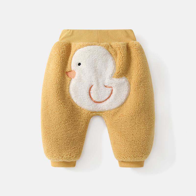 

Thickened Fleece Lined Cute Duckling Infant Winter Pants 90 cm жёлтый