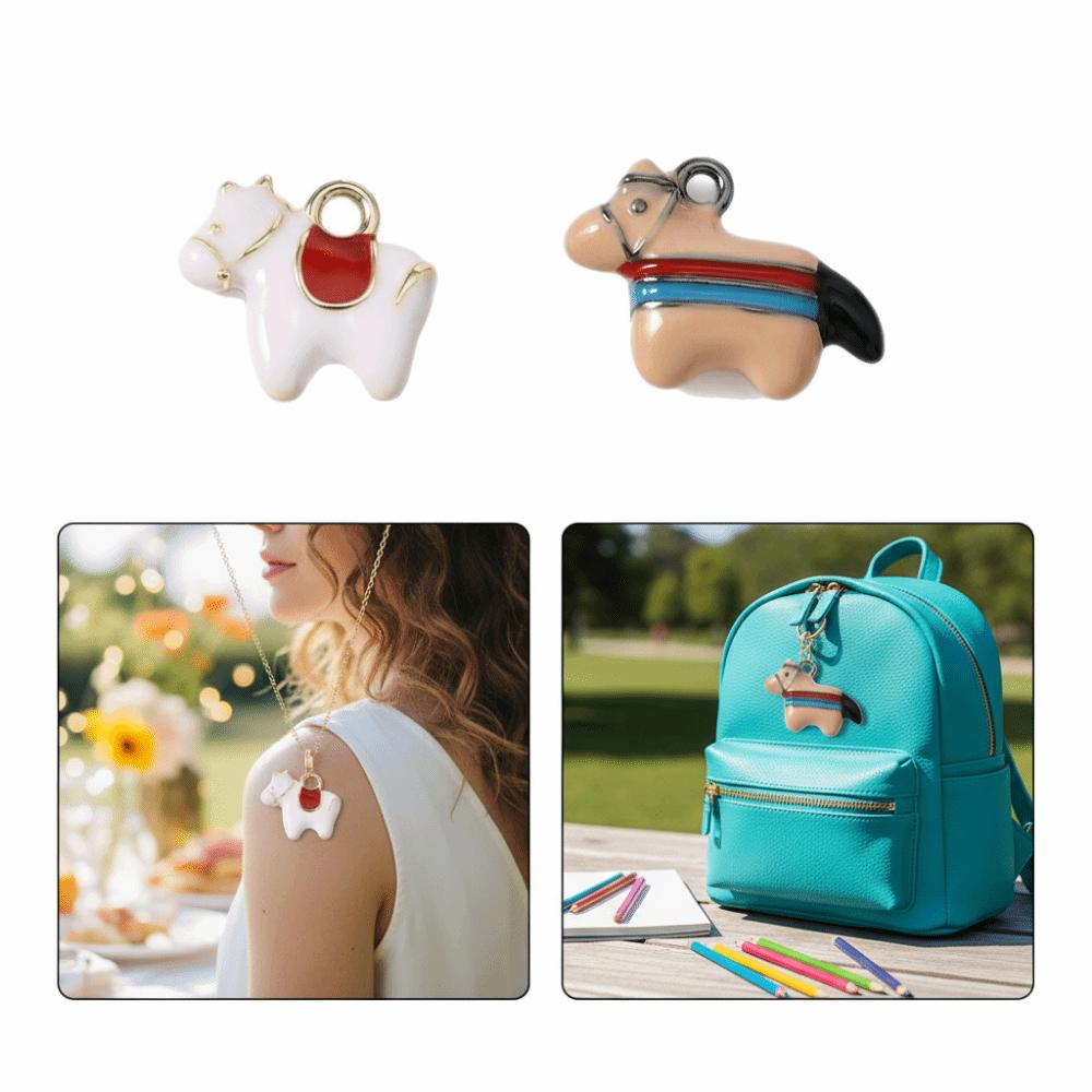 5PCS New Zinc Alloy Animal Pendant Accessories Little Horse Multi-purpose DIY Accessories Necklaces Charms DIY Jewelry Making