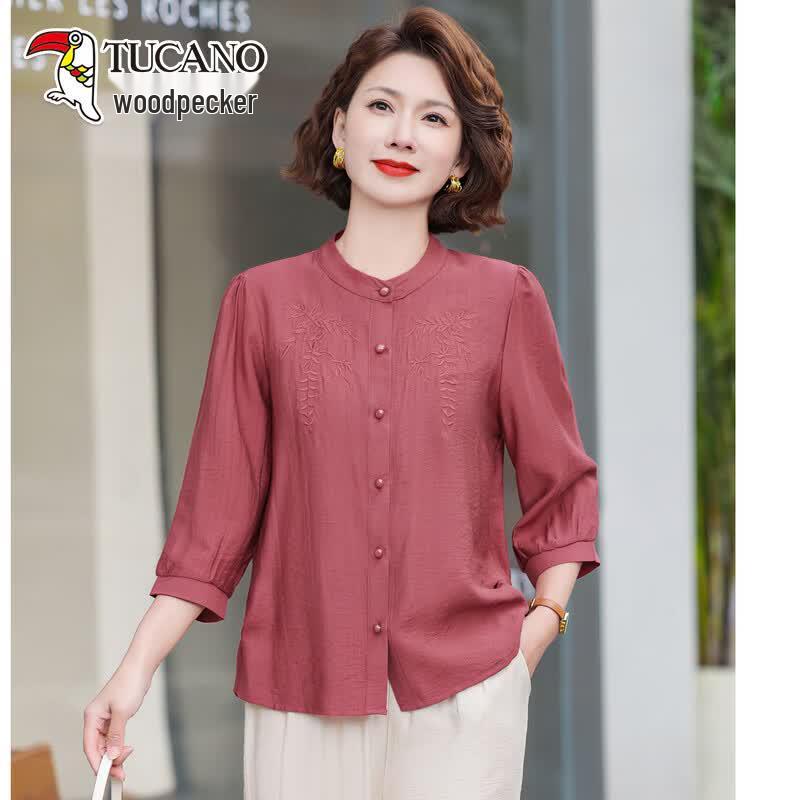 TUCANO Women s Summer Mid-Sleeve Blouse 2XL