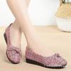 Spring Cloth Shoes Single Shoes Middle-aged and Elderly Flat-soled Shallow Mouth Mother Shoes Soft-soled Work Shoes