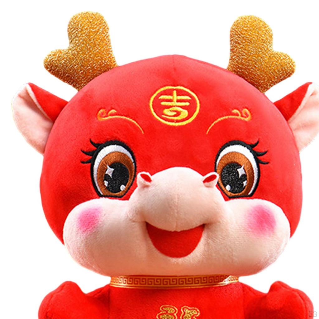 Chinese Dragon Plush Toy Year Animal Doll for Festivals Cafe Hotel