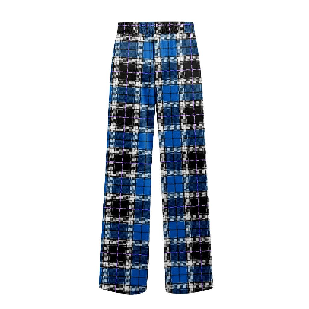 Men's Striped Plaid Print Pocket Casual Pants Home Pajama Pants