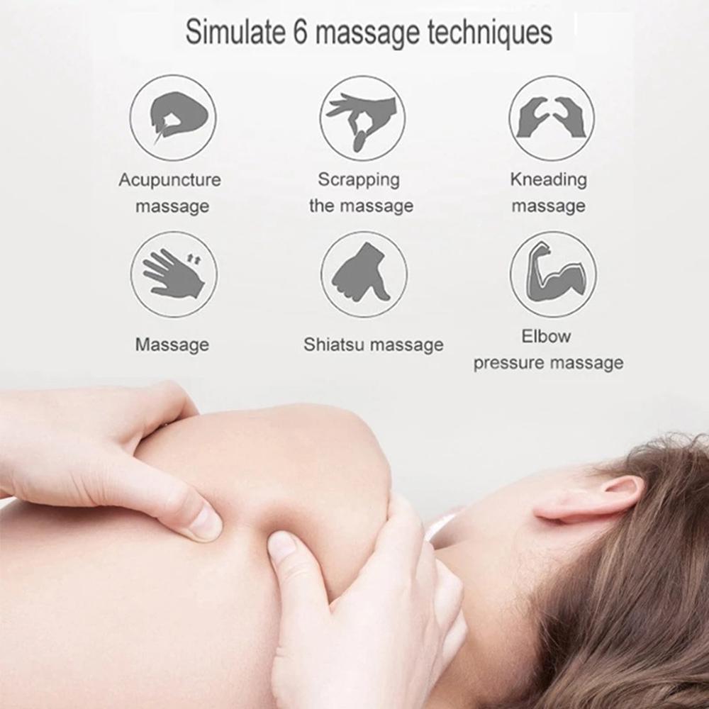 2 Pieces Portable Mini Electric Neck Back Massager Cervical Massage Patch Stimulator