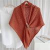 Korean Style Hollow Out Buckle Large Triangle Warm Decorative Scarf For Women