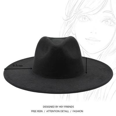 Fotografia di strada europea e americana imitazione lana cappello jazz retrò britannico uomo e donna a tesa larga cappello a cilindro cappello di feltro versatile ombra