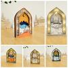 Creative Night Light Ornament LED Eid Wooden Decoration Handmade Eid Desktop Ornament  Scene Layout