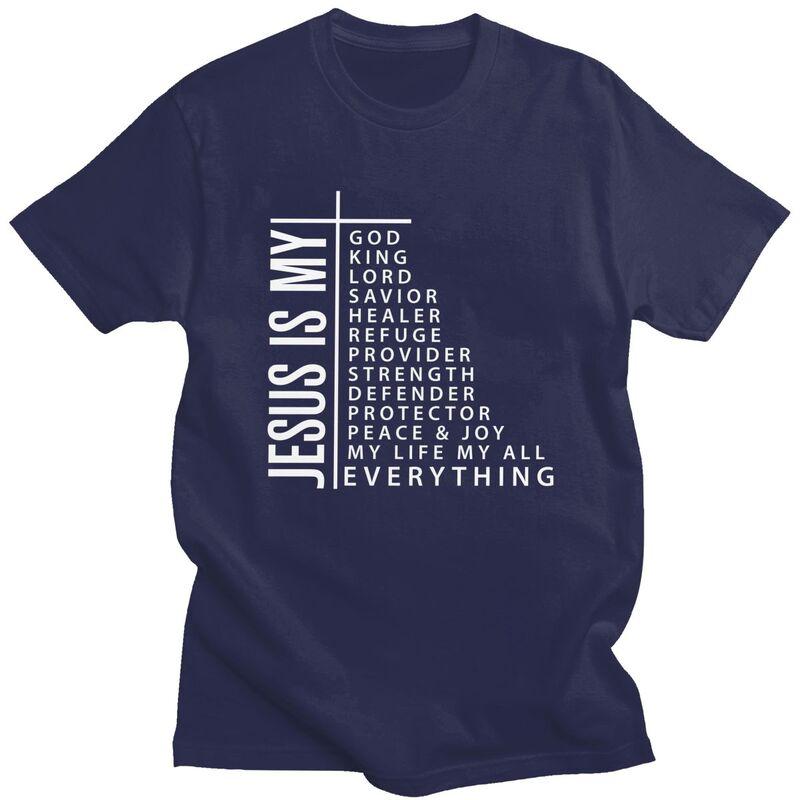 Herren Jesus Ist Mein Gott König Herr Erlöser Heiler Mein Alles T-Shirt Kurzarm 100% Baumwolle T-Shirt Locker Übergröße Kleidung
