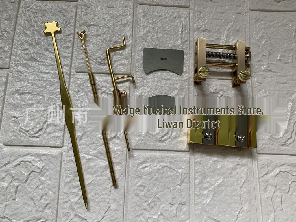 8-Piece Violin Repair Kit: Soundpost Hook, Clip, Ruler, Fixture, Mold, Tuning Fork Tool Set