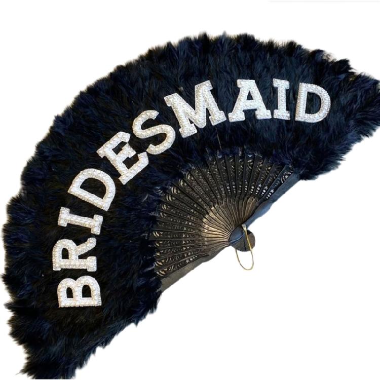 Feathered Folding Fan Feathered Hand Fan Dance Fan Bridesmaid Fan Foldable Hand Fan for Women Wedding Party Photography
