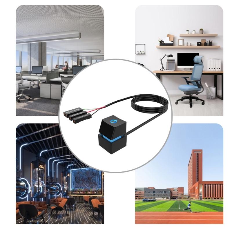 Desktop Computer External Power Button with LED Lights for Motherboard Power Switching Button