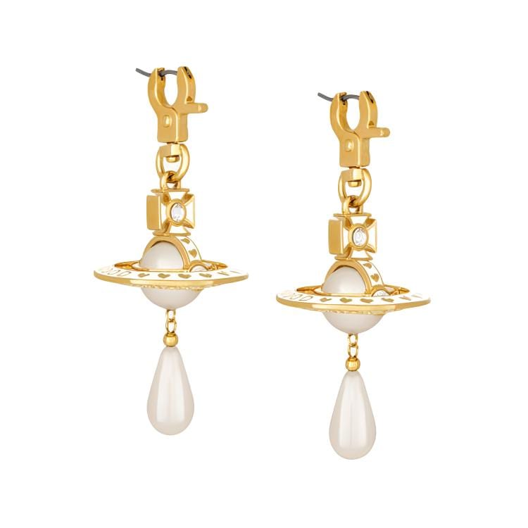 Vivienne Westwood Earrings Women's Gold/White 62020181-02RA10