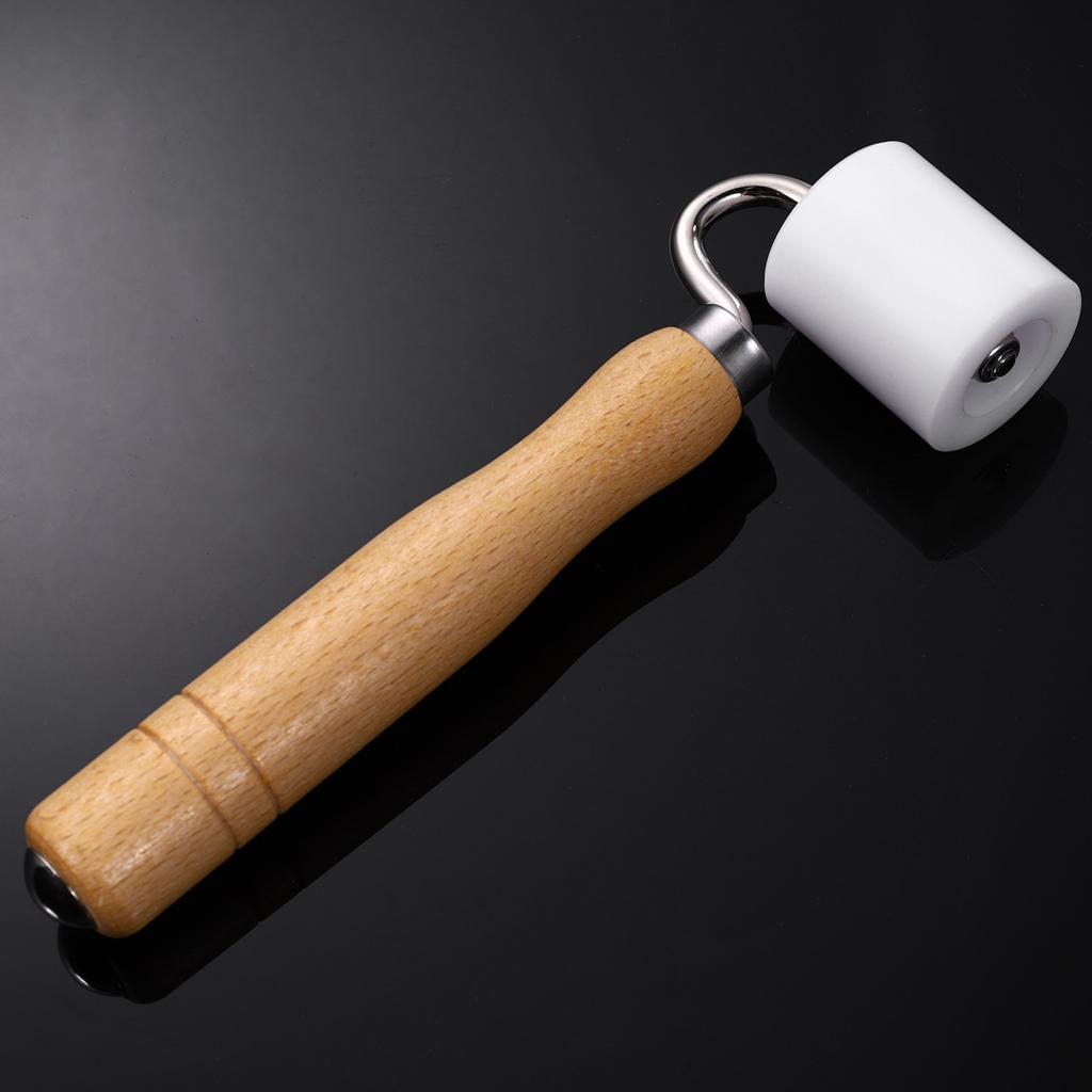Heavy Duty Wallpaper Seam Roller with Pom Roller Wheel and Wooden Handle for Seamless Wall Covering On All Types Including Foil