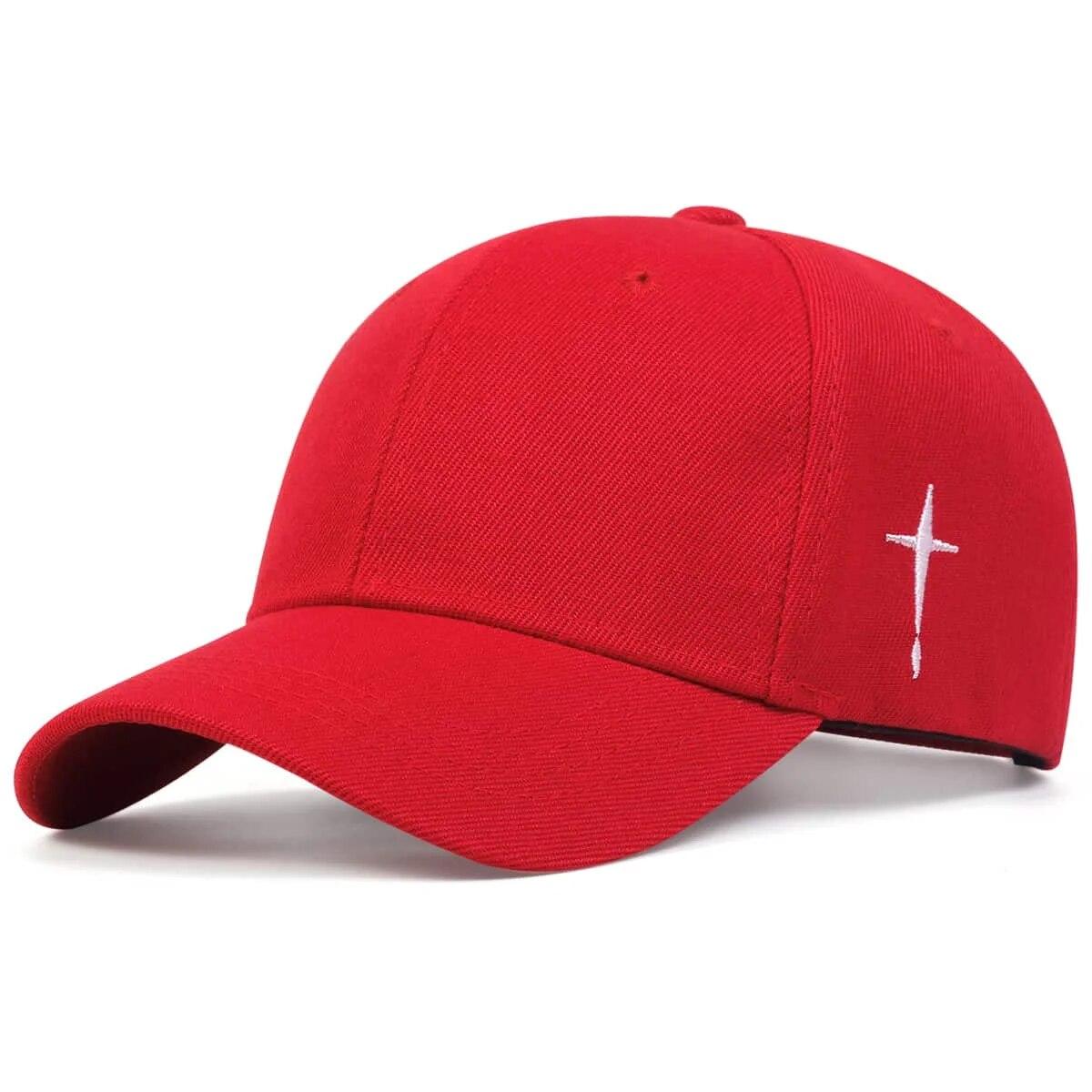 

Unisex Side Cross Embroidery Baseball Caps Spring and Autumn Outdoor Adjustable Casual Hats Sunscreen Hat красный