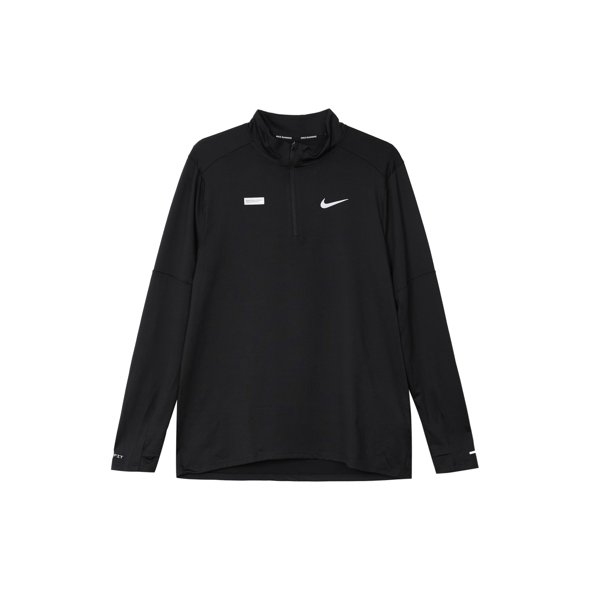 Мужские черные футболки Nike с воротником-стойкой, умеренного прямого кроя FB8557-010 S