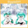 Entzückende Hatsune Miku Katzenohren Sitzende Figur PVC Puppe Niedliches Anime Pyjama Modell Sammlerstück