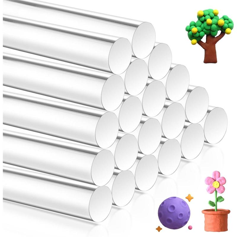 Acrylic Clay Roller 6.5 Inch Round Tube Roller Pin Plastic Rolling Polymer Clay Tools For DIY Handmade