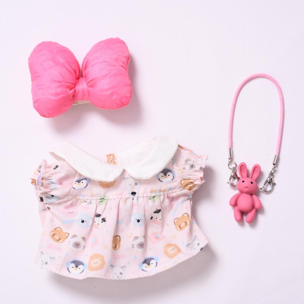 Cute Animal Style Sitting Labubu Time Cloth 17cm Plush Dolls Clothes  Cotton Doll Accessories