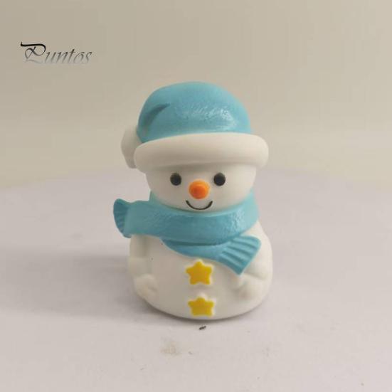 Decorative Figures for Christmas Vinyl Figurines, Cute Santa Claus Snowman Reindeer Mini Statue, Childlike Party Favors Small Holiday Desktop