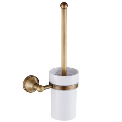 Set suport perie WC din bronz antic european de lux, montat pe perete, accesorii de baie din alamă