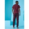 Marineblaues, kurzärmliges Herren-Pyjama-Set mit Urban-Print
