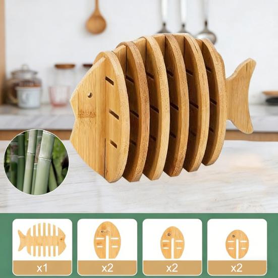 Wooden Trivet Coaster Set Creative Animal-Shaped Heat-Resistant Placemats for Cups Pots Stackable Versatile Desk Decor for Home Kitchen Outdoor Dining