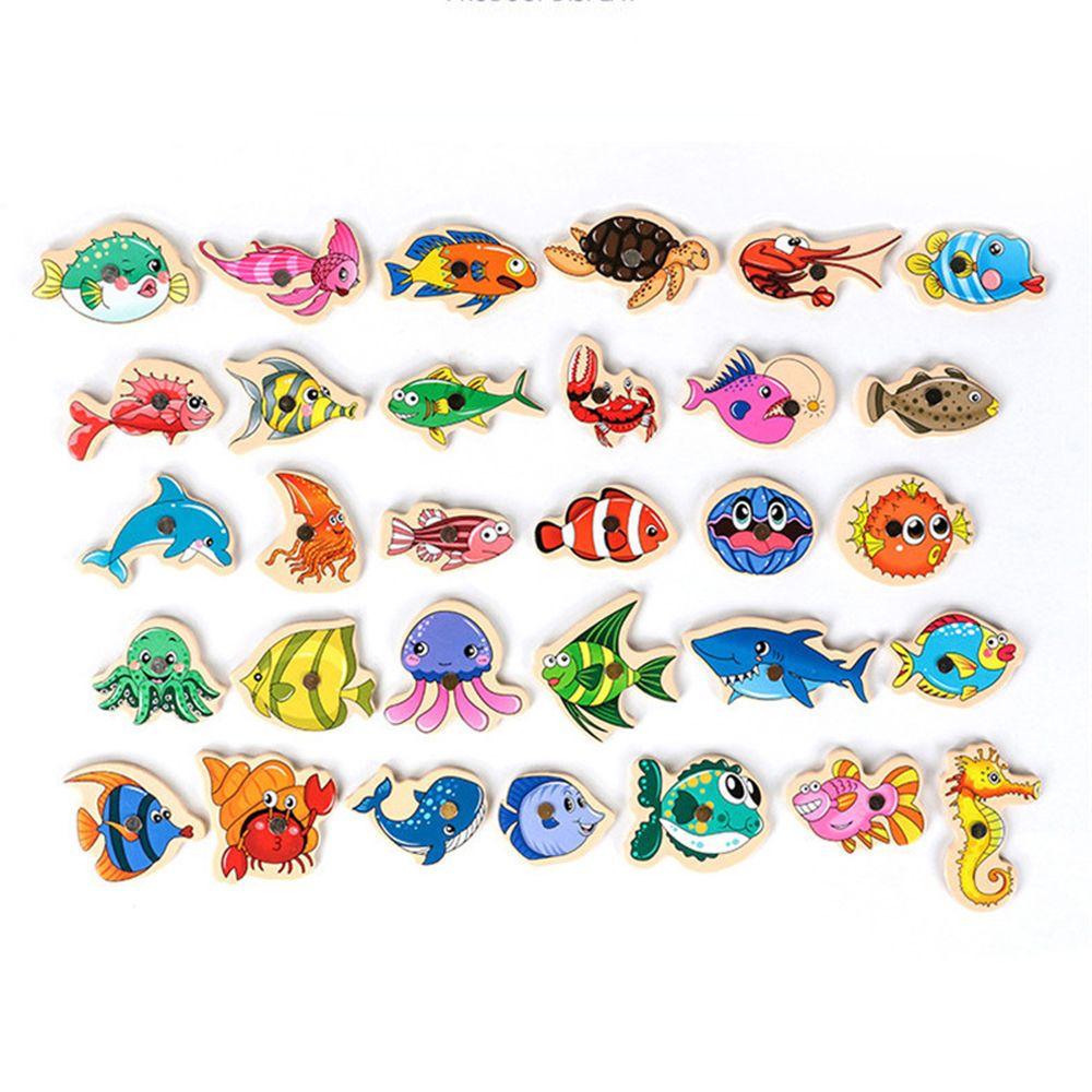 Marine Life Cognition Wooden Fshing Game Busy Board Fishing Toys Fish Rod Toys Fshing Game Toys