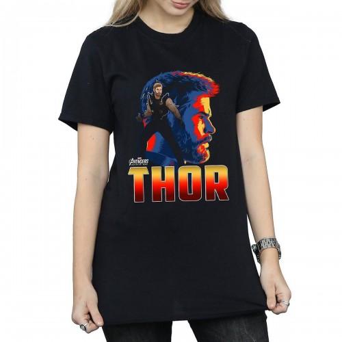 Avengers Infinity War Thor Cotton Boyfriend T-skjorte for kvinner/damer