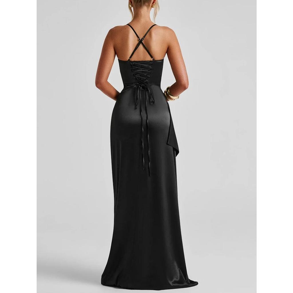 LYRIA Women Dress Elegant Fashion Beautiful Women's Dresses Party Night Dresses Evening New Y2K Sexy Halter Wrap Hip Long Dresses