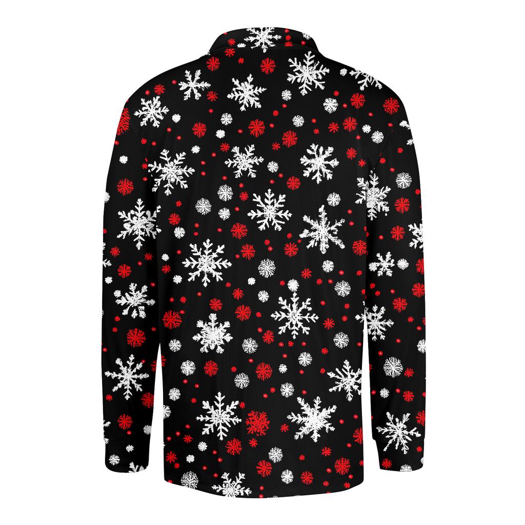 Men's Casual Style Solid Color Loose  Shirt Long-sleeved Top