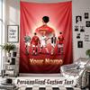 Wandbehang mit individuellem Namen & Text, Cristiano Ronaldo Dekorationstuch für das Schlafzimmer