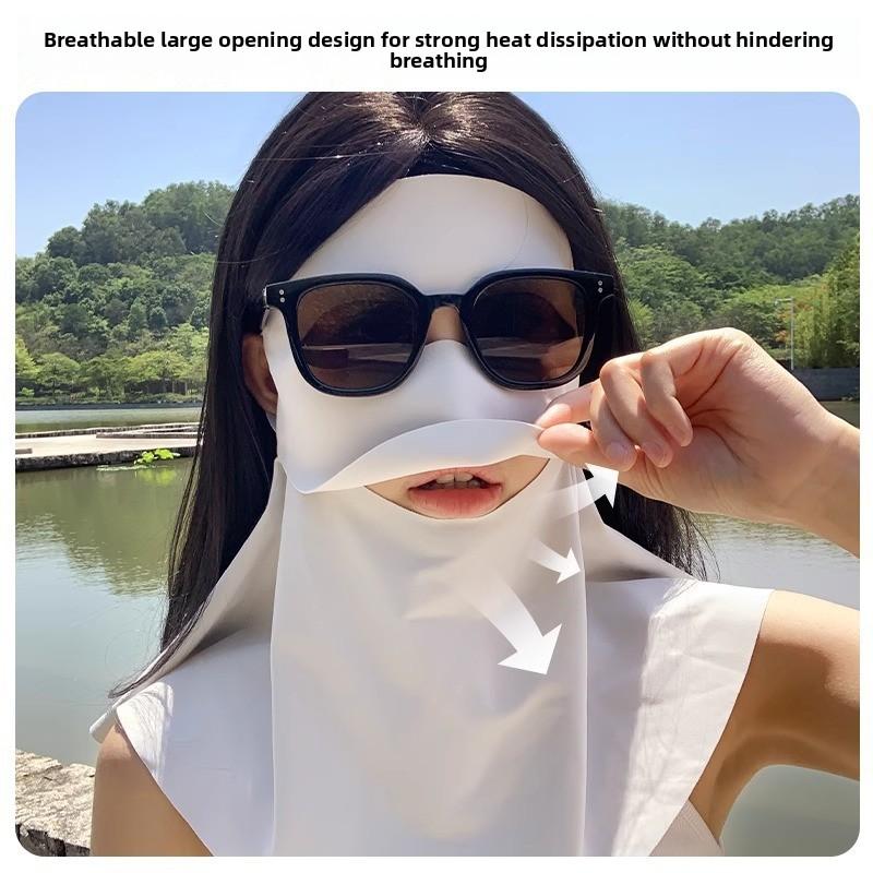 1-10PCS Ice Silk Face Mask Women Cooling Breathable UV Protection Eye Cover Summer Sun Mask Dustproof Stylish Face Gaiter