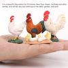 4pcs Simulated Farm Chicken Figurines Set Lifelike Small Rooster Hen Chicks Decoration for Tabletop Garden Courtyard