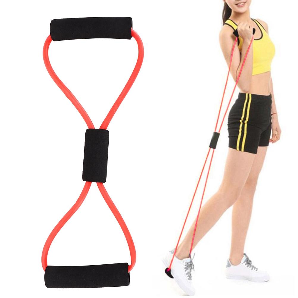 8 Shaped Elastic Fitness Pulling Rope Chest Expander Yoga Body Slimming Tension Band Red