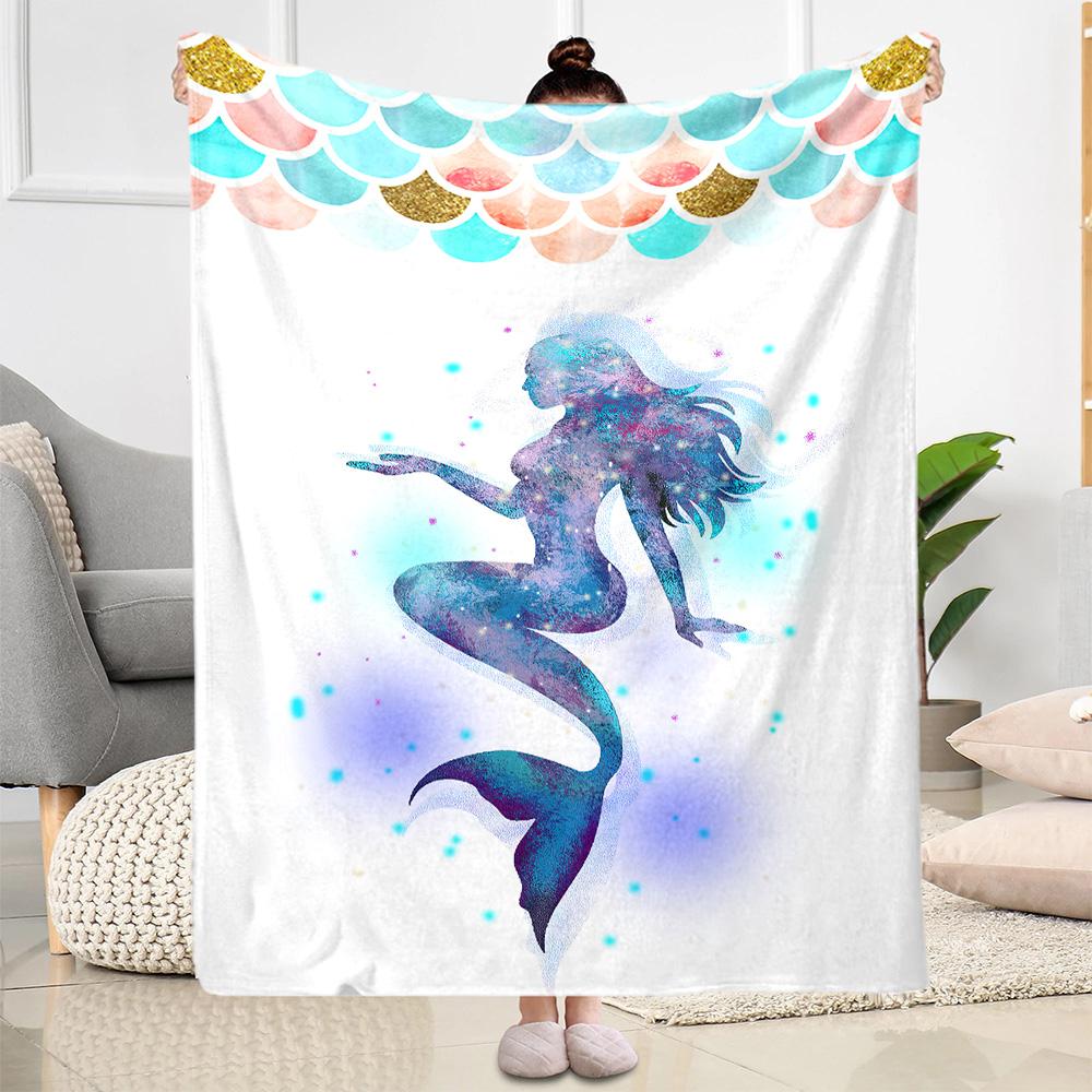 Mermaid Watercolor Fantasy Art Blankets are suitable for living rooms, bedrooms, camping, and other places, making them an ideal choice for gifts.