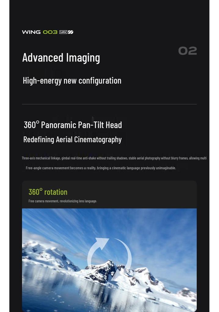Wing 003 Pro Drone: Touchscreen GPS Control, 3-Axis Gimbal, Laser Obstacle Avoidance, Ultra-Long Battery for Aerial Photography.