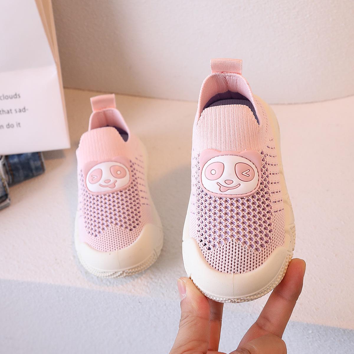 

Детская дышащая спортивная обувь без застежек для детского сада - Мягкие сетчатые повседневные кроссовки для мальчиков и девочек на весну и лето Size 25/Inner 15.5cm розовый