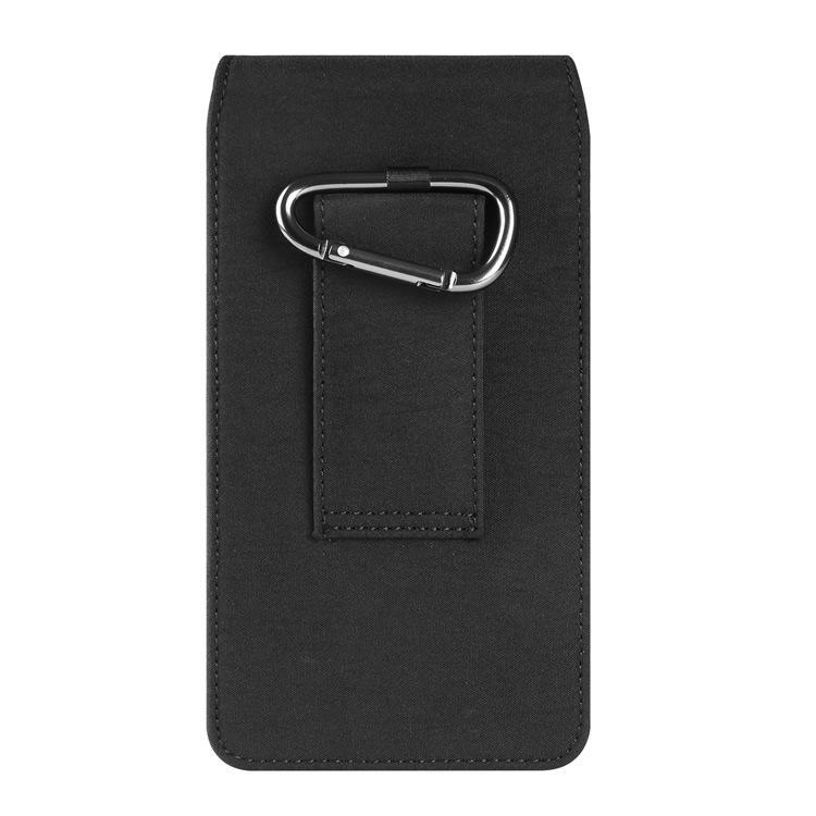 Marsupio Verticale in Nylon per Smartphone con Cinturino in Pelle e Chiusura Magnetica da Uomo
