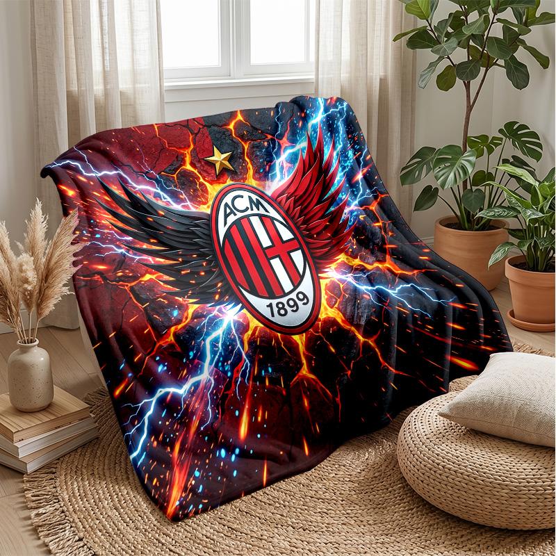 AC Milan Theme blanket Soft Flannel Blanket Plush Throw Blanket Cozy Sofa Bed Blanket for Home Decor