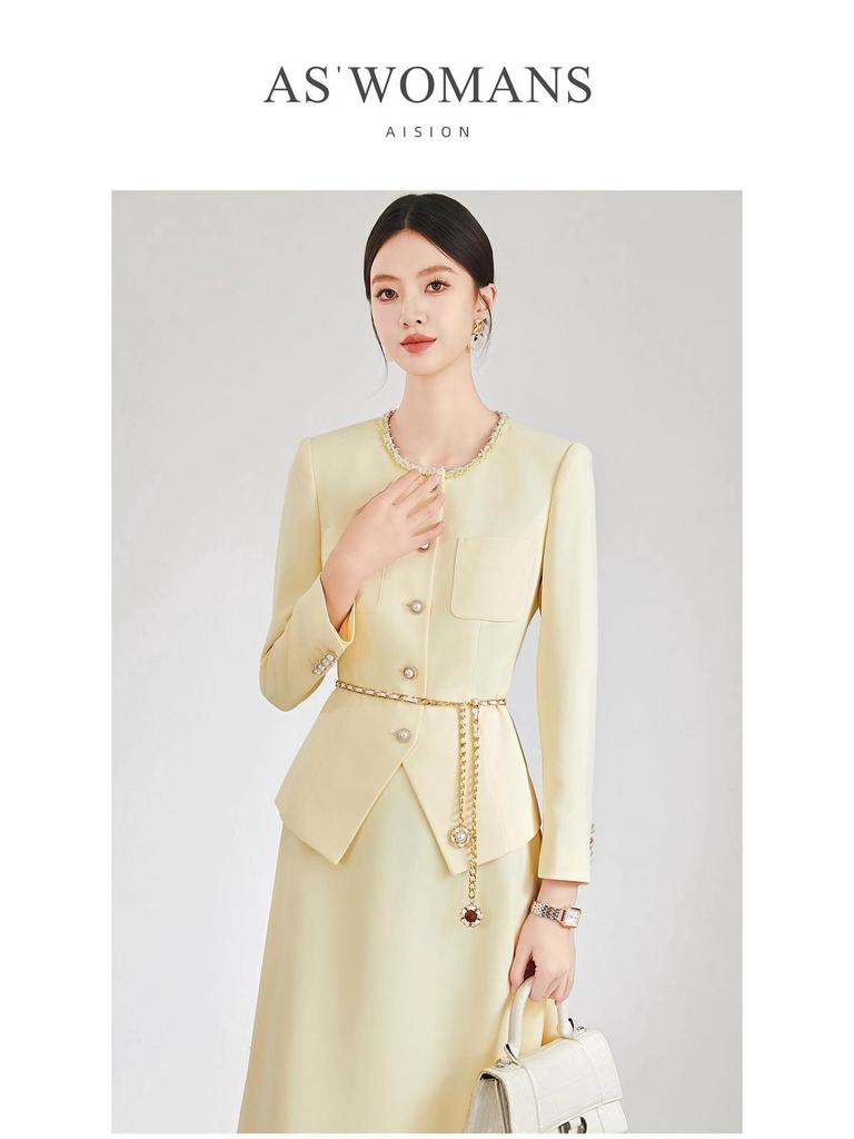Aishangchen Romantic Heiress Purple Two-Piece Suit - Early Autumn Korean Style