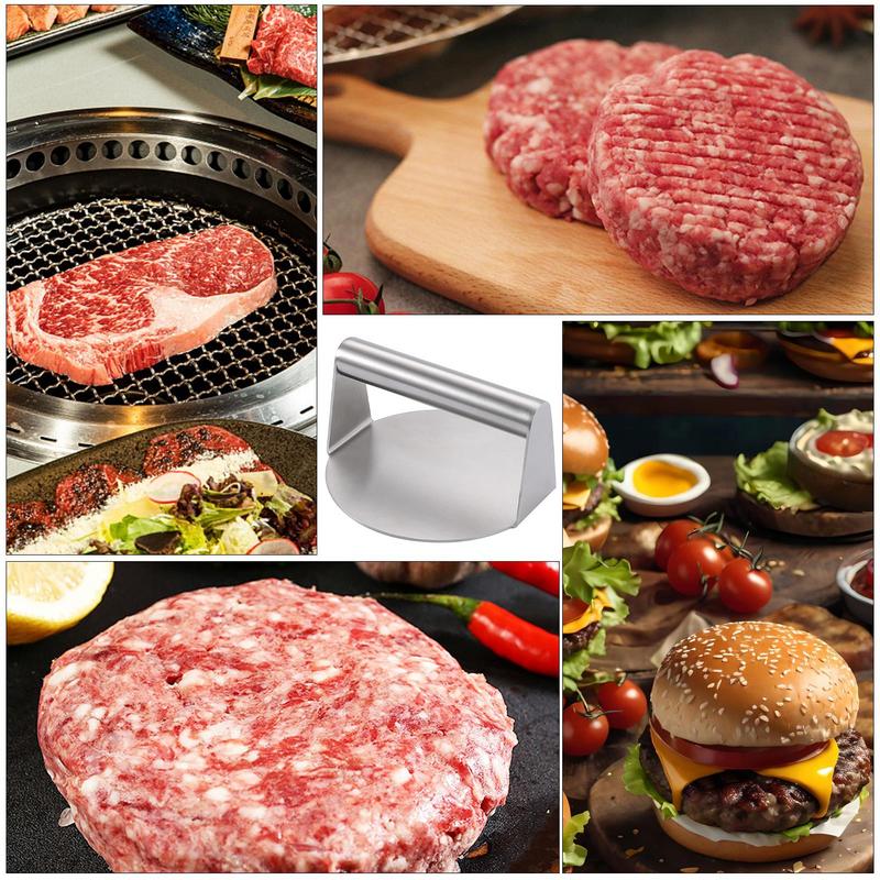 Smash Burger Presse Edelstahl Fleischpresse mit Griff Lebensmittelqualität Edelstahlpresse Hamburgerwerkzeug zur Herstellung von Speck