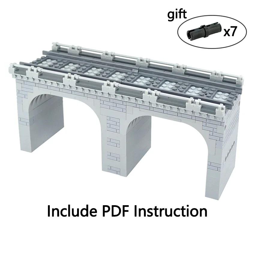 MOC Binari per Treni Città Incrocio Deviatoio Flessibile Biforcazione In Salita Rettilinei Curvi Mattoncini Ferrovie Giocattoli Creativi Fai da Te