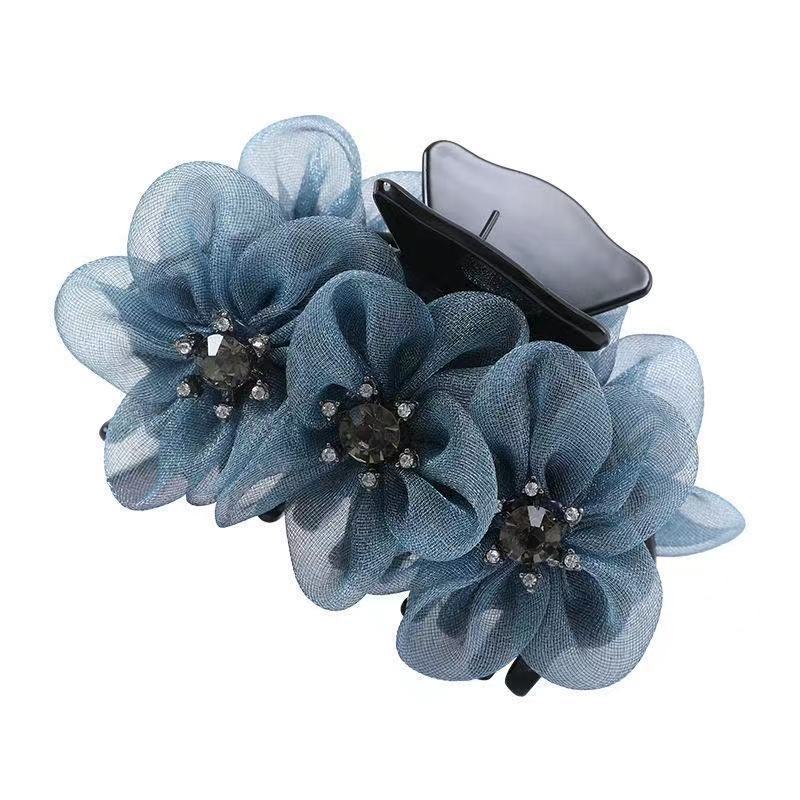 

1 grab clip head flower hair accessories silk three-dimensional flower rhinestone jewelry fabric headgear Size fits all