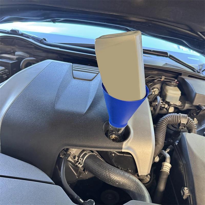 No-Spill Oil Funnel Engine Oil Funnel With Threaded Oil Filler Caps Fits Most Camry, Corolla, Rav4, Tacoma, Highlander, Sienna